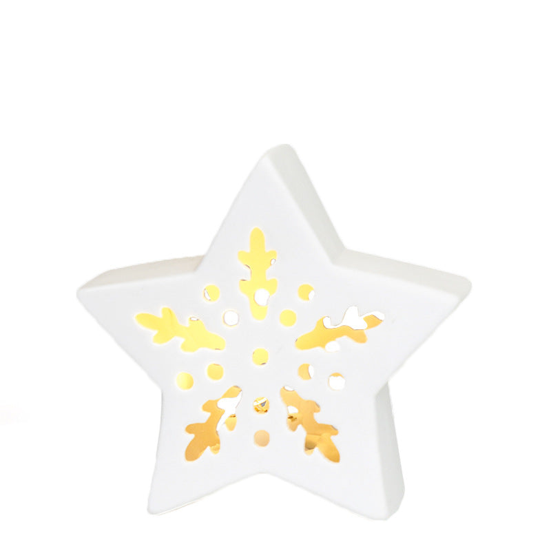 Star-Shaped Decorative Ceramic Candle Holder Bowlift