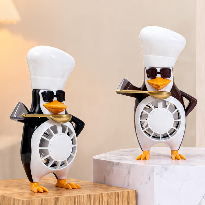 Women's table fan in funny penguin design Bowlift