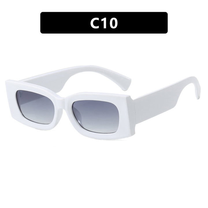 Women's fashionable square sunglasses with transparent frame and protective UV filter Bowlift