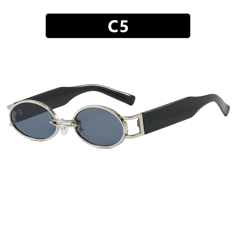 Women oval-shaped sunglasses with golden accents and stylish frame Bowlift
