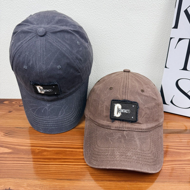 Men's Vintage-Inspired Distressed Cap Bowlift