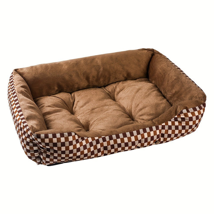 Cozy Checkerboard Pet Resting Sofa Dog Bed