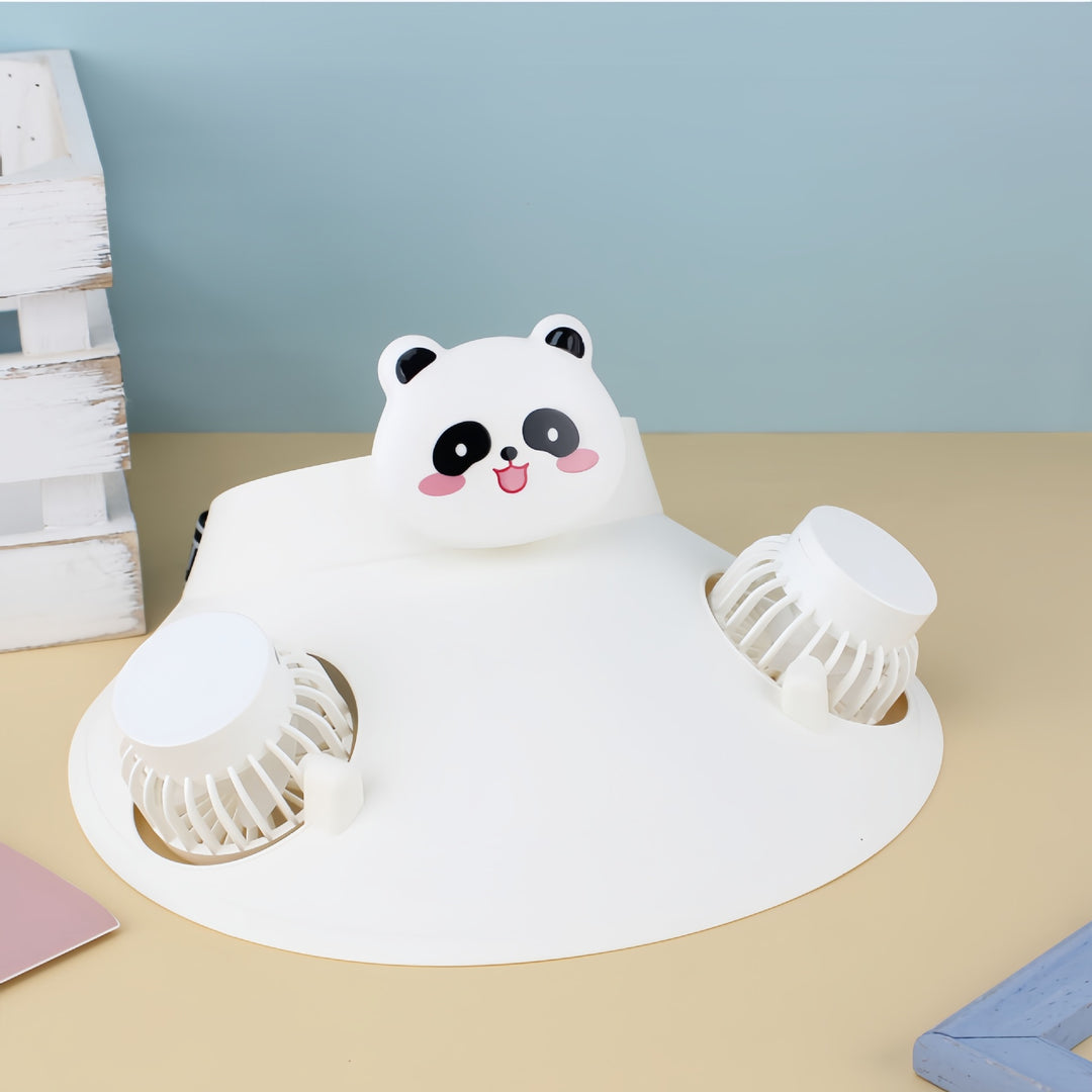 Women's Portable Handheld Fan with Animal Panda Design Bowlift