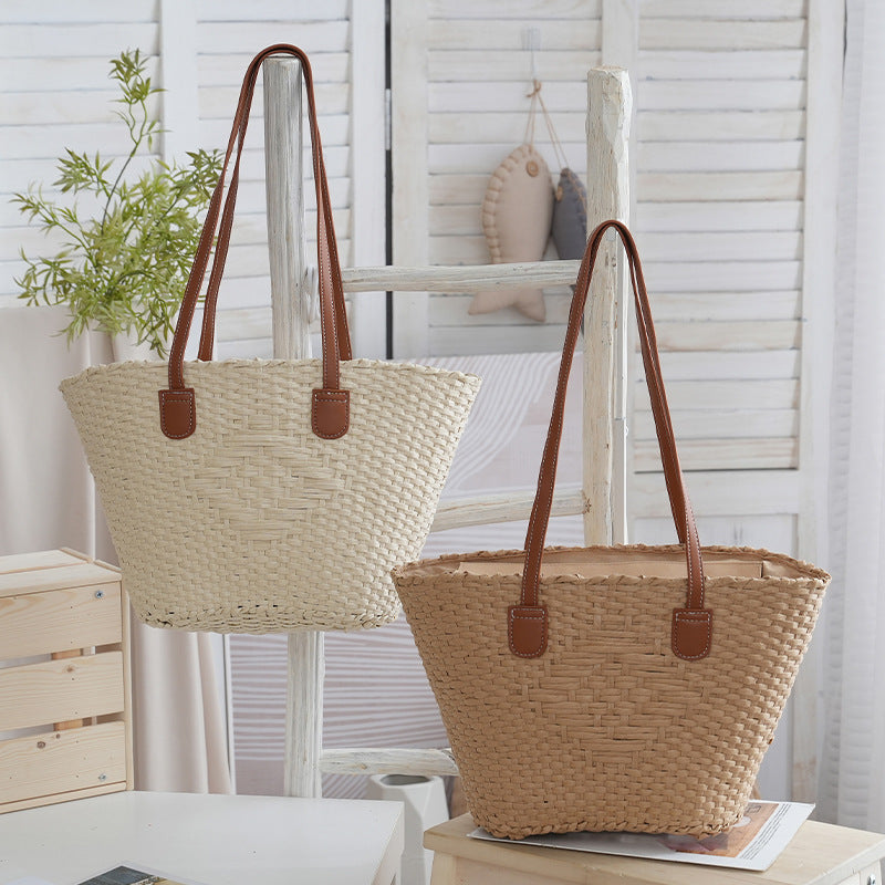Elegant basket bag with high-quality leather handles Bowlift