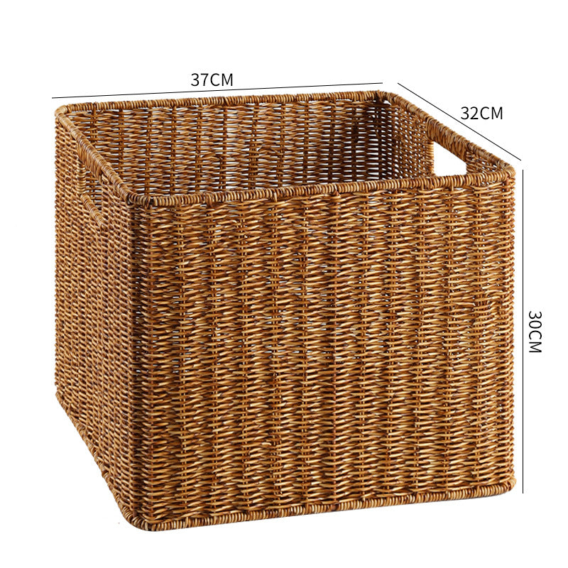 Handcrafted Rectangular Wicker Storage Bin Bowlift