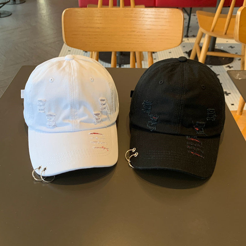Unisex Distressed Cotton Adjustable Baseball Cap Bowlift