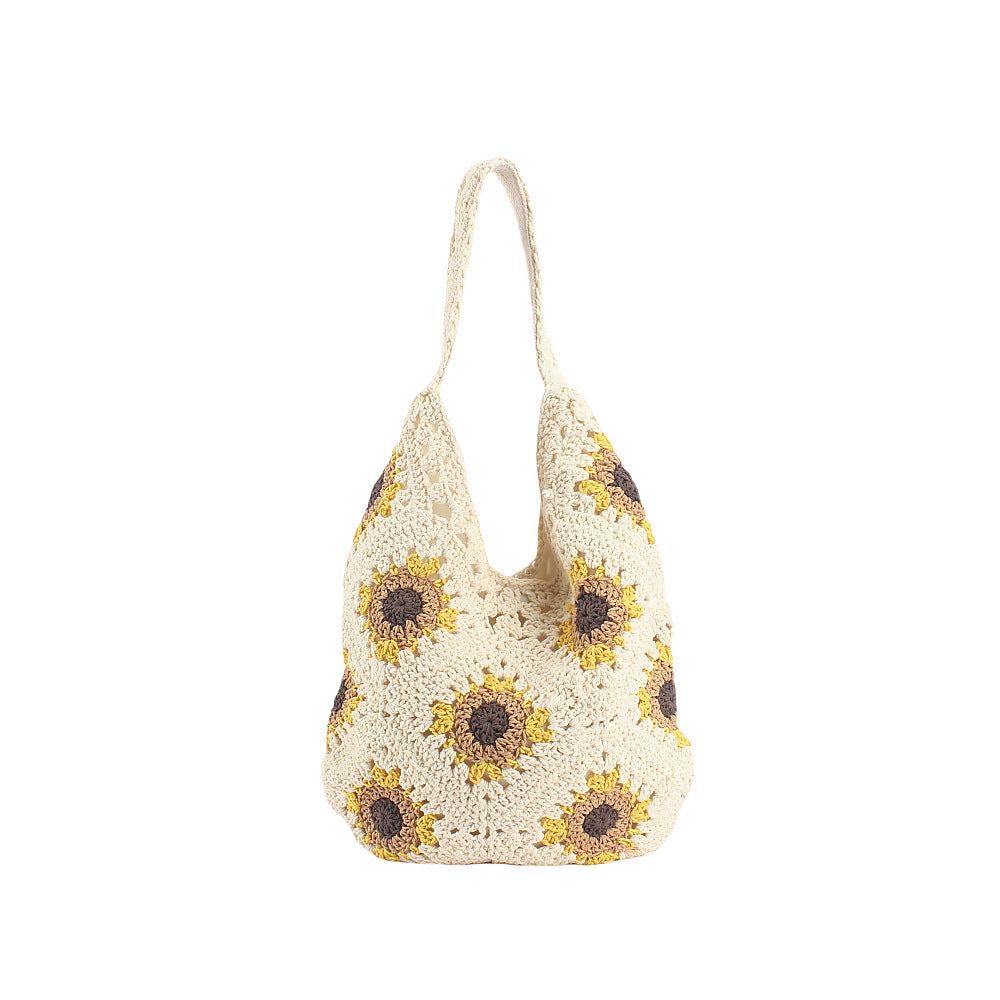 Handcrafted crochet bag with sunflower pattern Bowlift