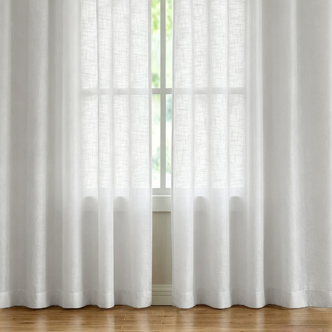 Sheer Linen Window Curtains Bowlift