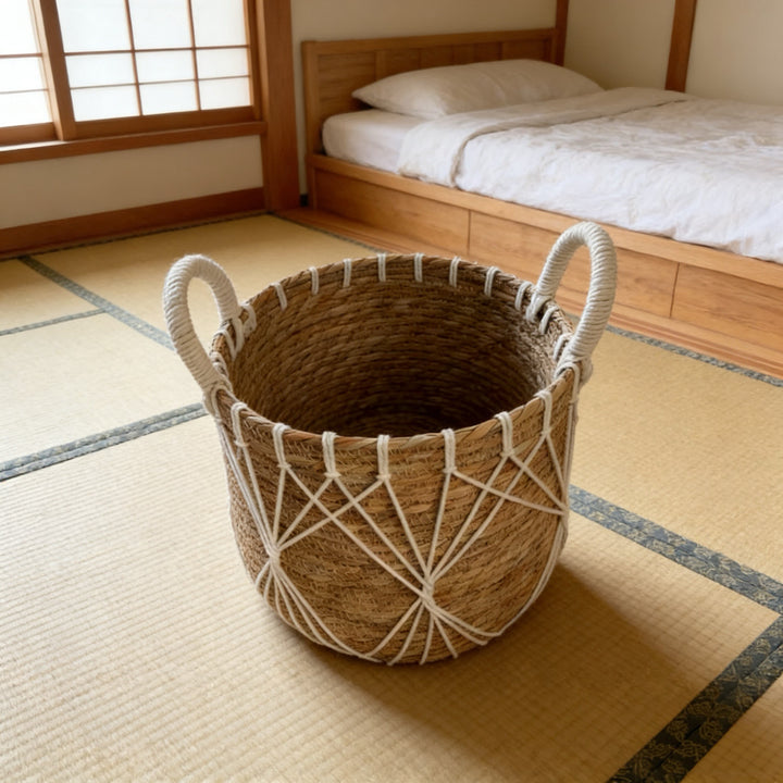 Decorative Woven Storage Basket with Ruffled Edge Bowlift