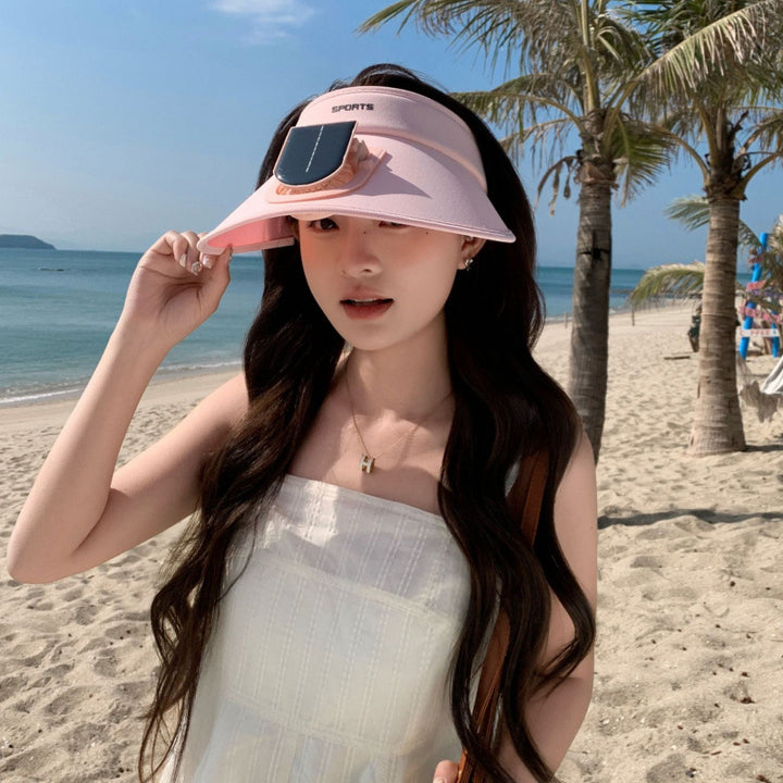 Adjustable sun visor for with integrated smartphone holder and UV protection Bowlift