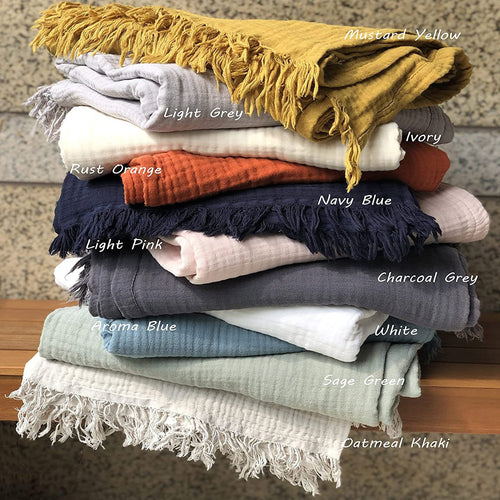 Luxurious Cotton Throw Blanket Bowlift