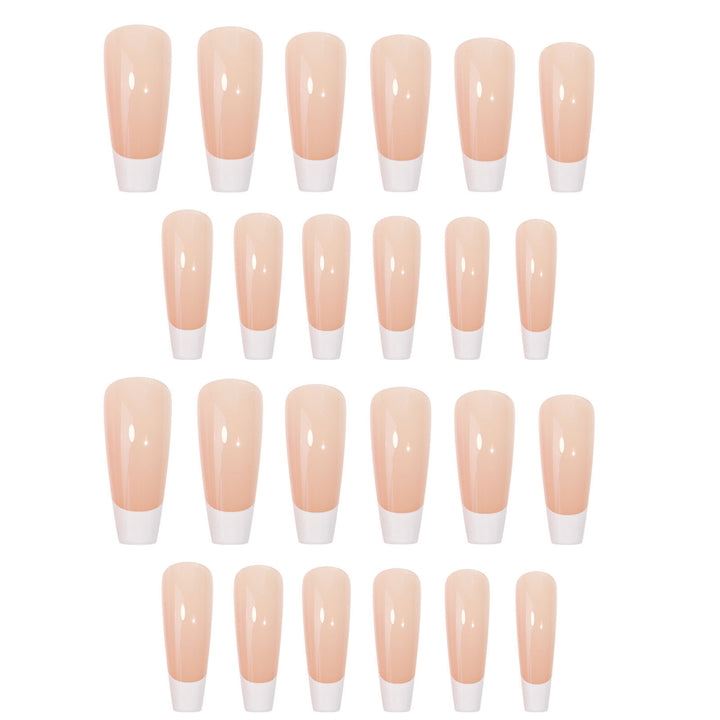 Acrylic nail set with elegant French design and high-gloss finish Bowlift