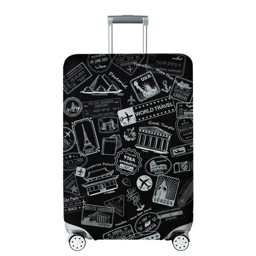 Unisex Hard Shell Travel Suitcase with Creative Travel Motif Bowlift