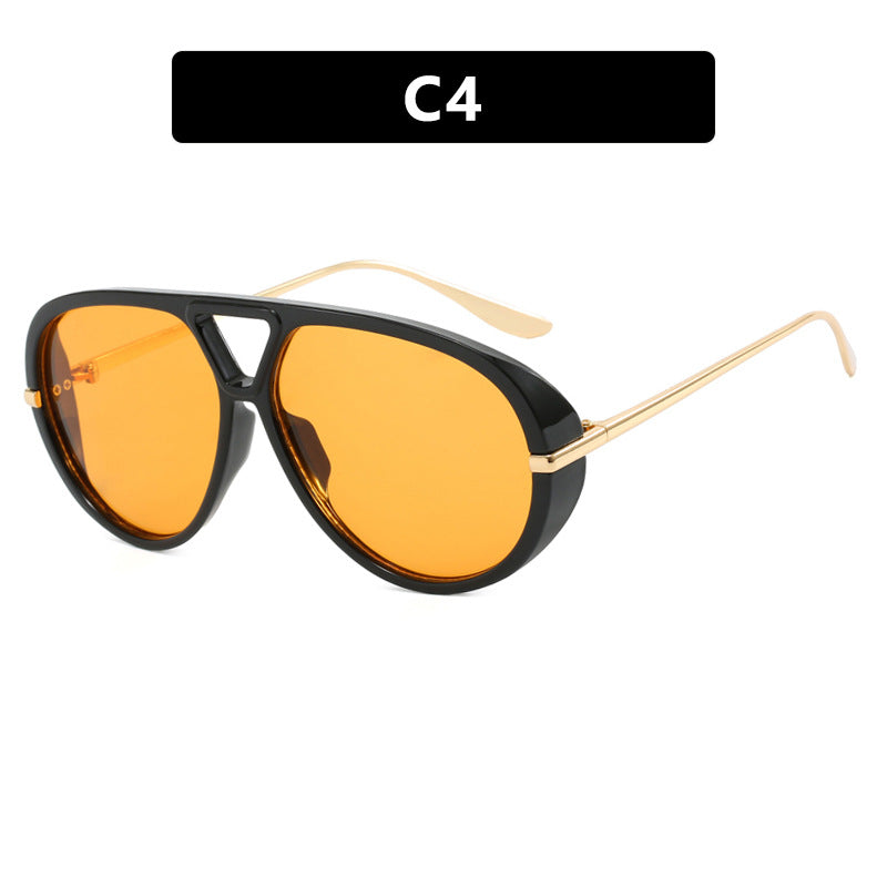 Women's oversized sunglasses with elegant plastic frame and mirrored lenses Bowlift