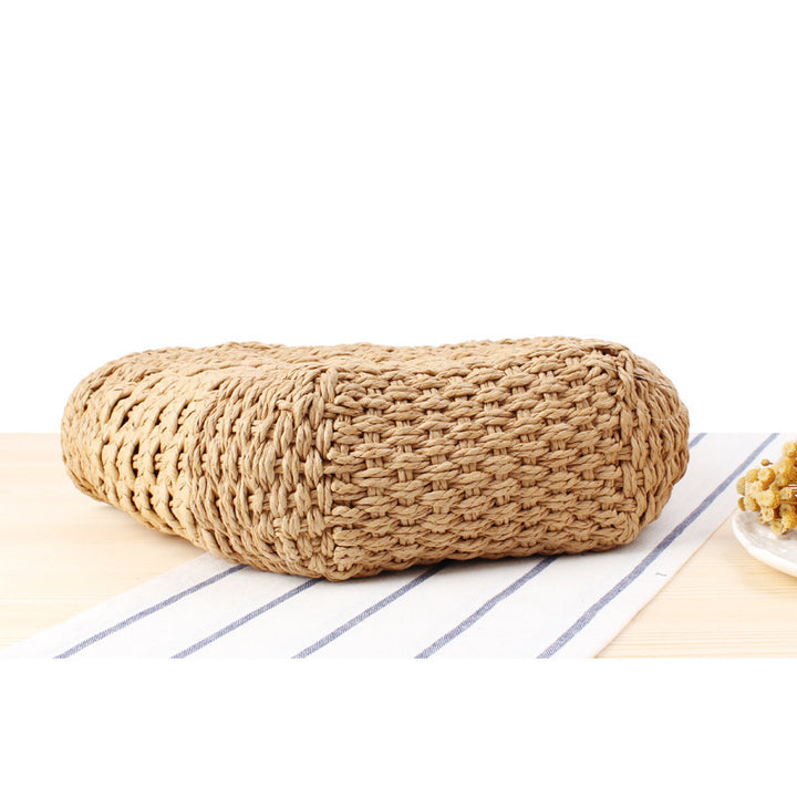 Braided handbag made of natural raffia with robust carrying straps Bowlift