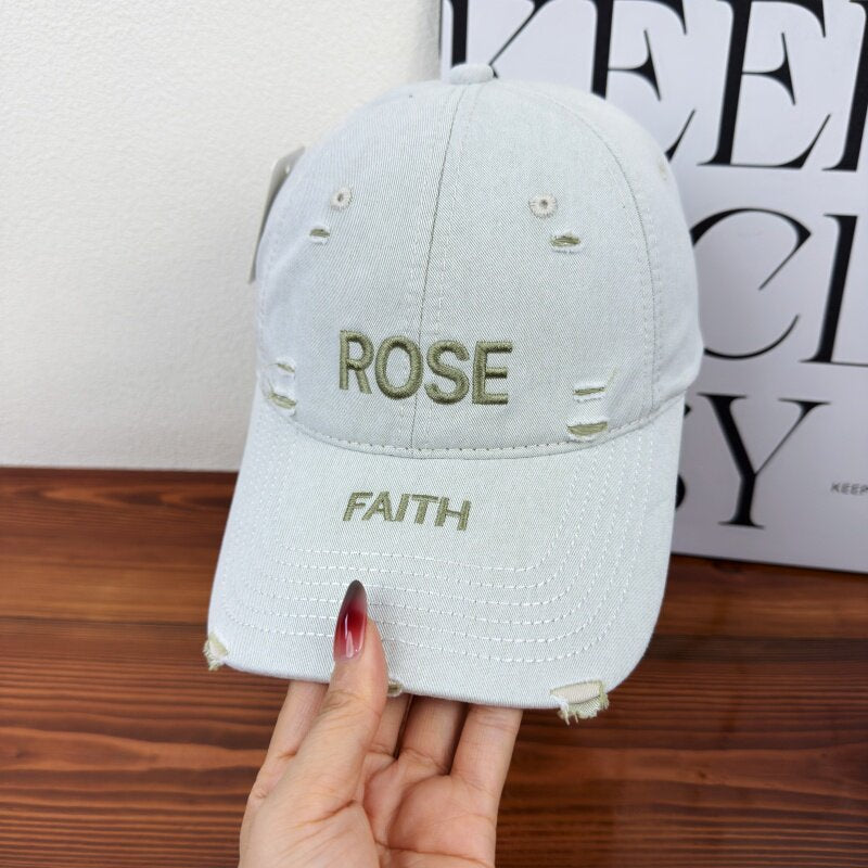 Women's Distressed Graphic Adjustable Cap Bowlift