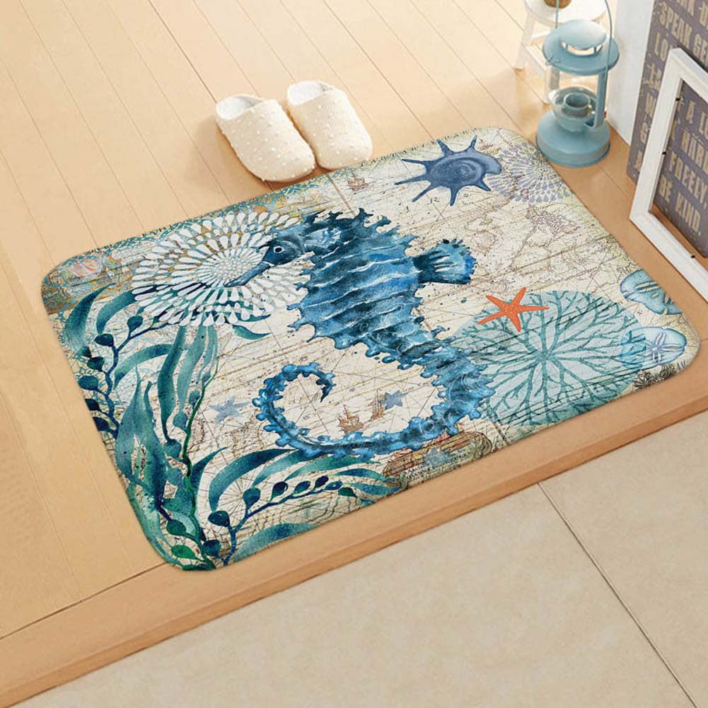 Coastal Nautical Bath Mat Bowlift