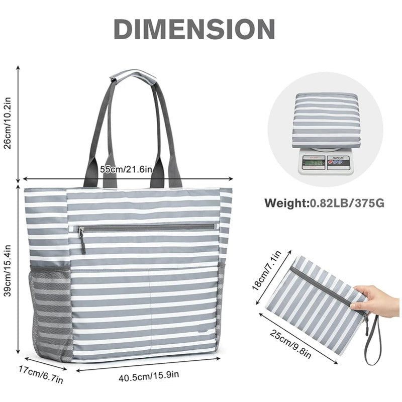 Large beach bag with multiple compartments and insulated inner pocket Bowlift