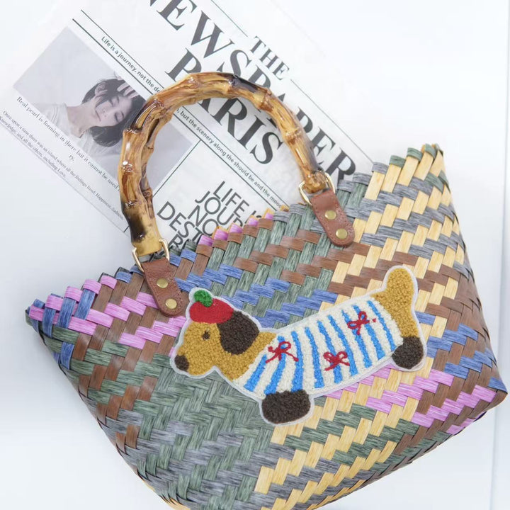 Braided tote bag with ergonomic handles Bowlift