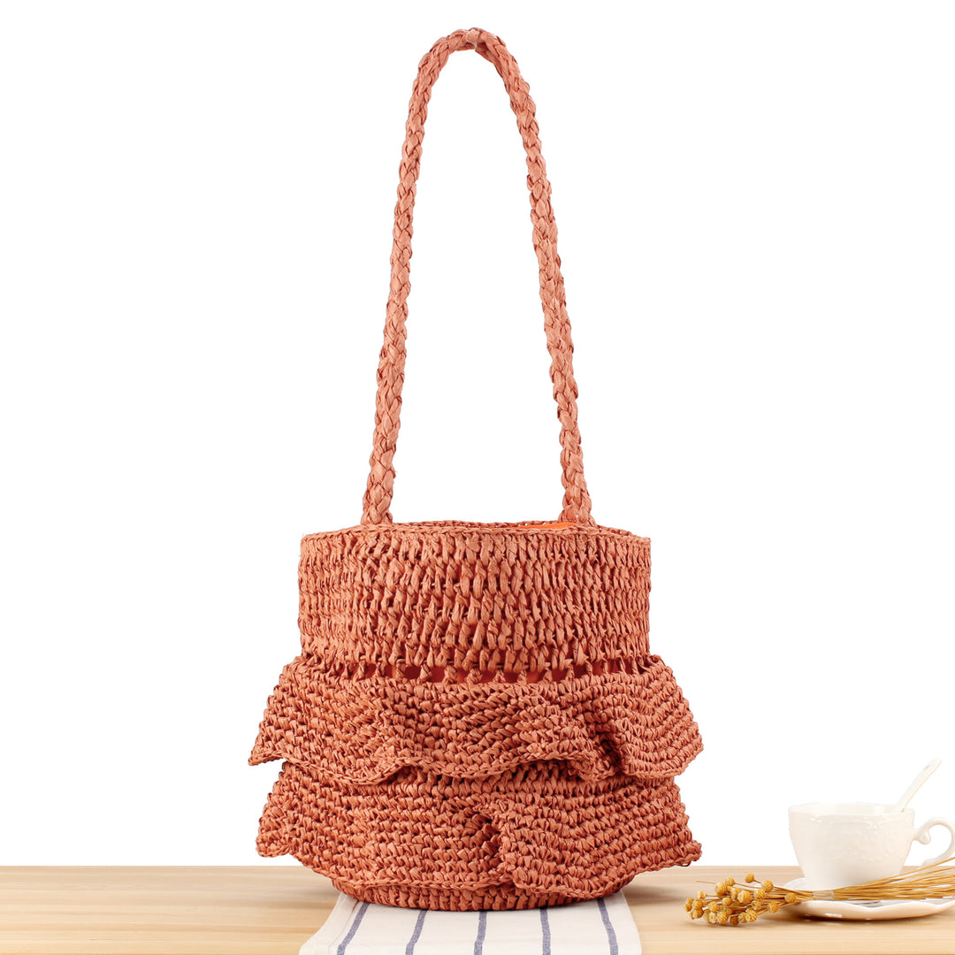 Braided backpack bag with stylish ruffle details Bowlift