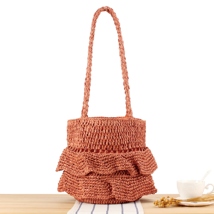 Braided backpack bag with stylish ruffle details Bowlift