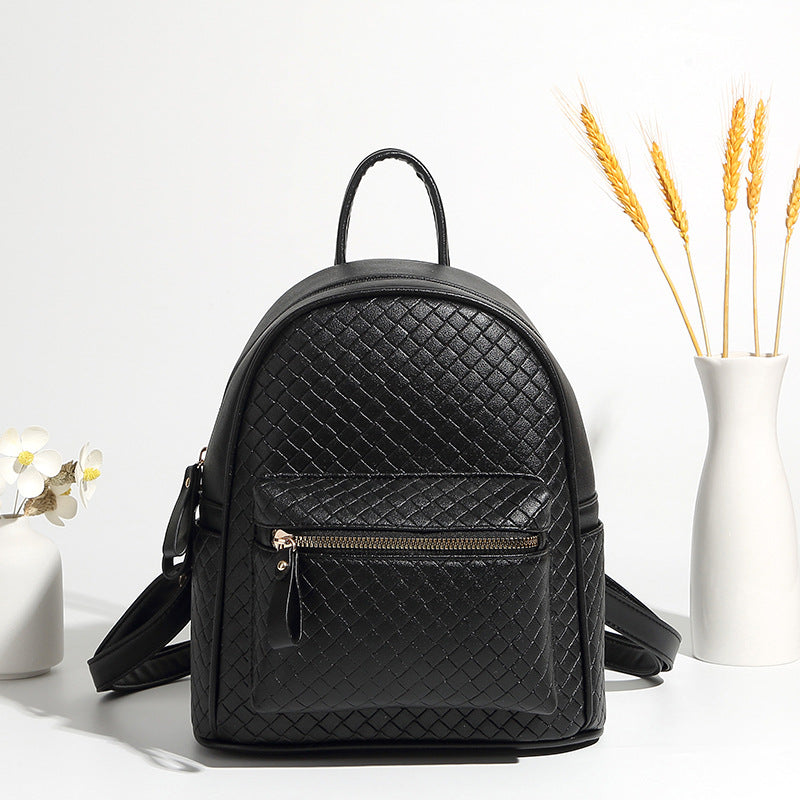 Woven Leather Mini Backpack Bowlift