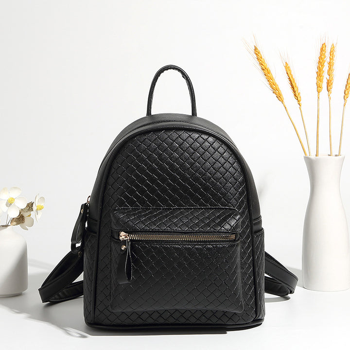 Woven Leather Mini Backpack Bowlift