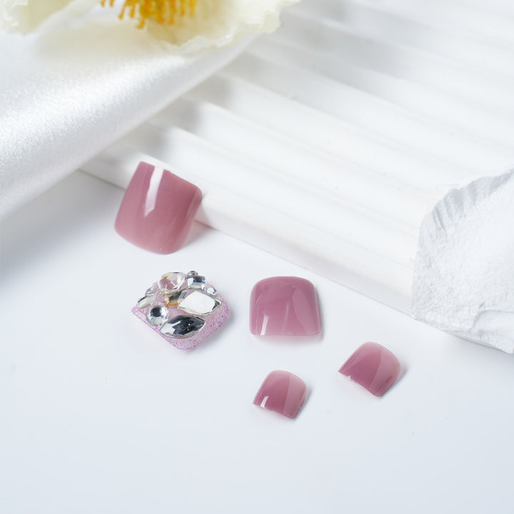 Elegant Glossy French Tip Press-On Nails Bowlift