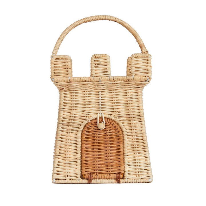 Castle-Shaped Woven Storage Basket Bowlift