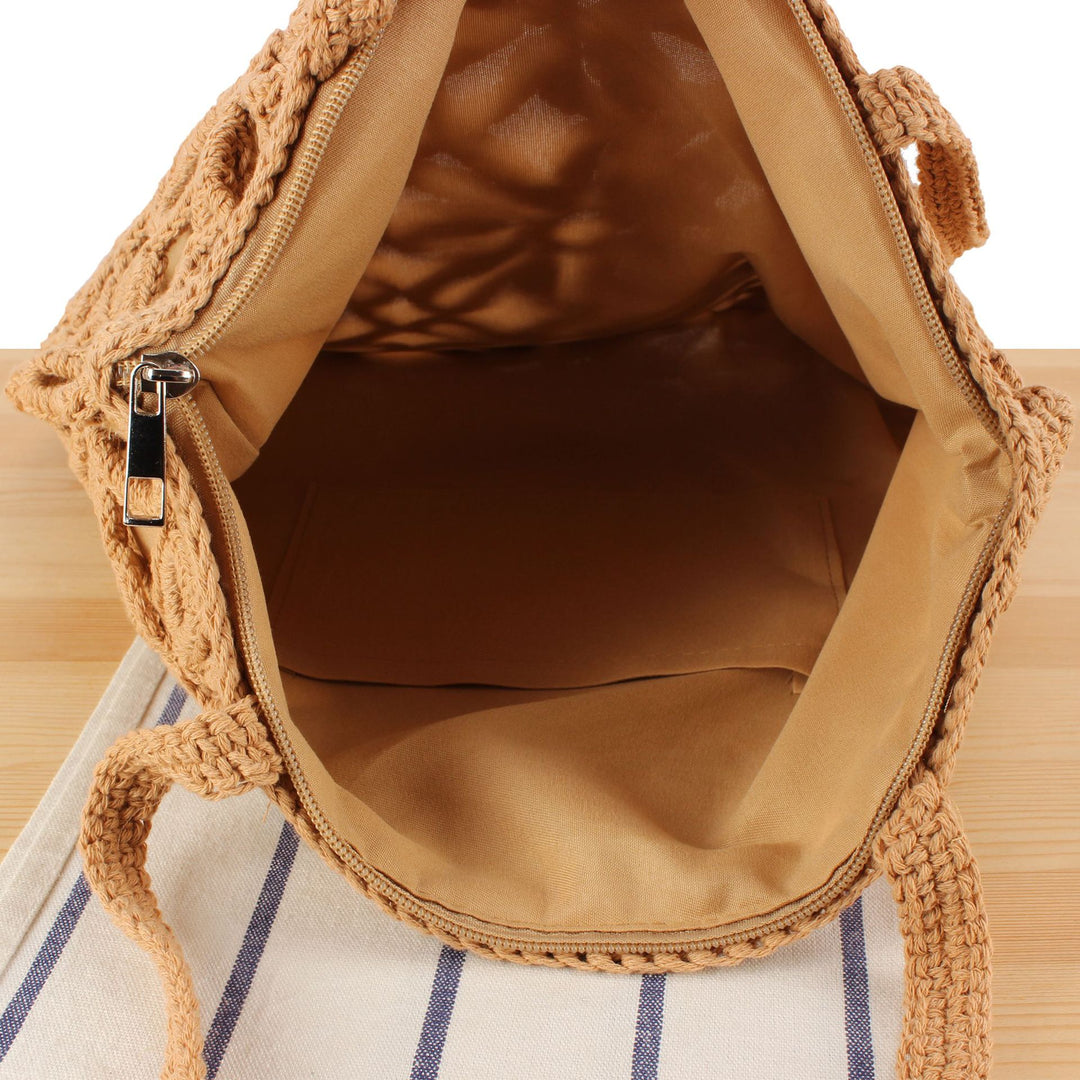 Crochet Tote Bag with Floral Patterns Bowlift