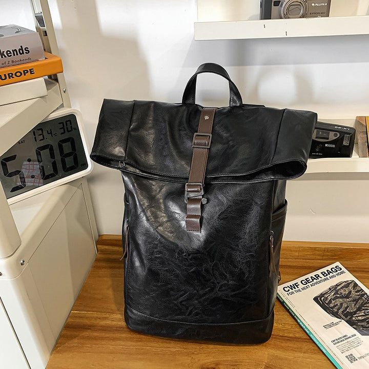 Casual Leather Backpack Bowlift