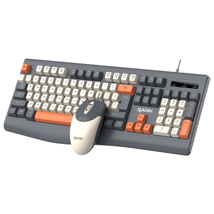 Wired Ergonomic Mechanical Keyboard and Mouse Set Bowlift