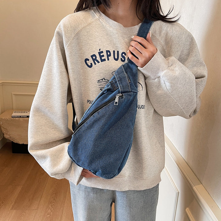 Casual Denim Sling Bag Bowlift
