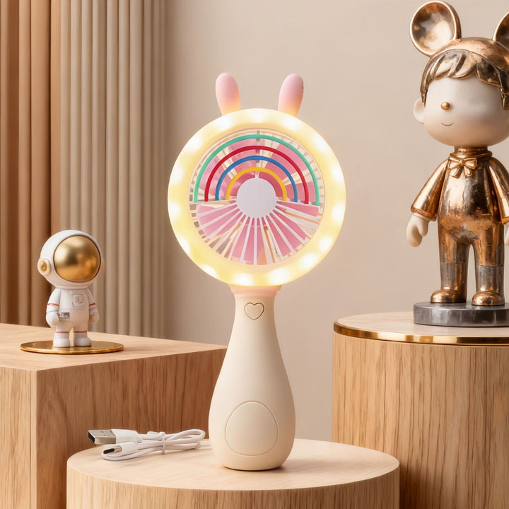 Women's portable handheld fan with cute animal design and ergonomic grip design Bowlift