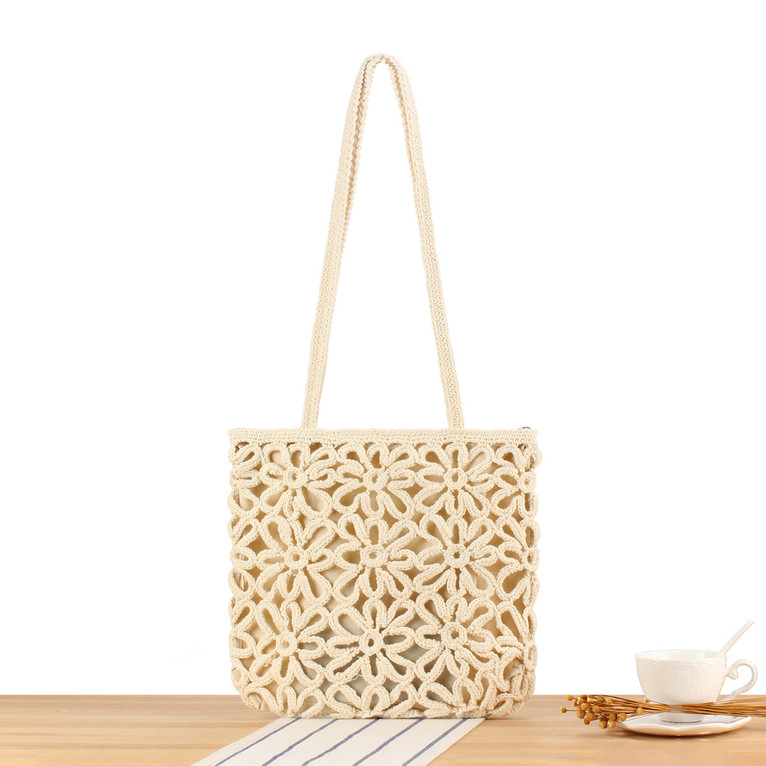 Crochet Tote Bag with Floral Patterns Bowlift