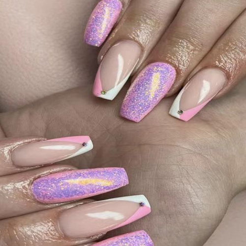 Decorative Glittery Press-On Nail Art Bowlift
