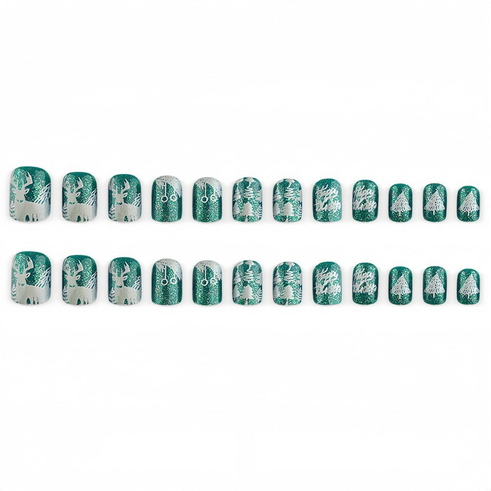 Winter artificial nails with festive motif Bowlift