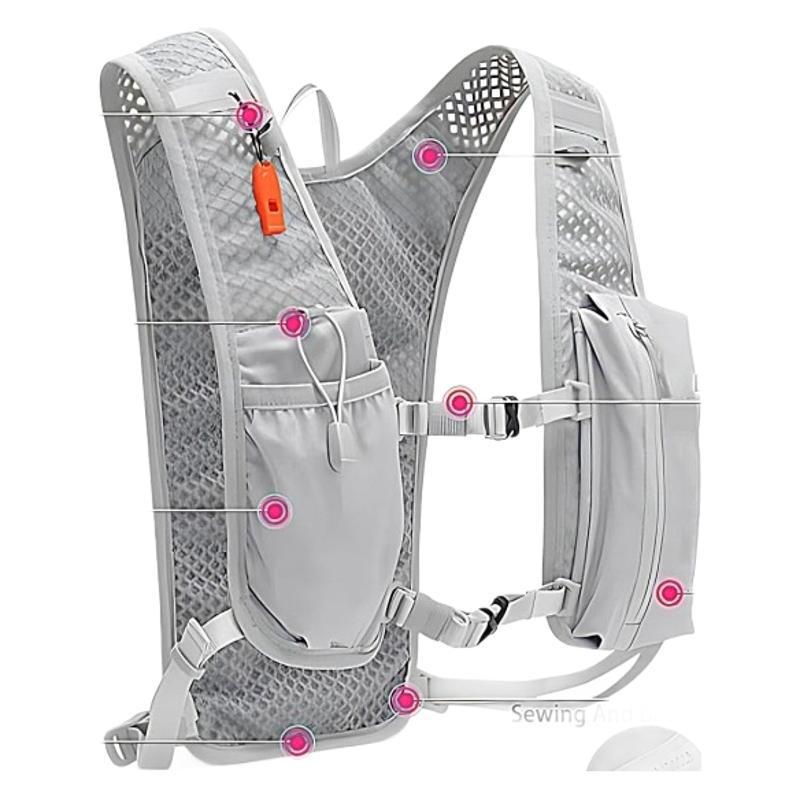Sporty hydration backpack with mesh inserts and multiple compartments Bowlift