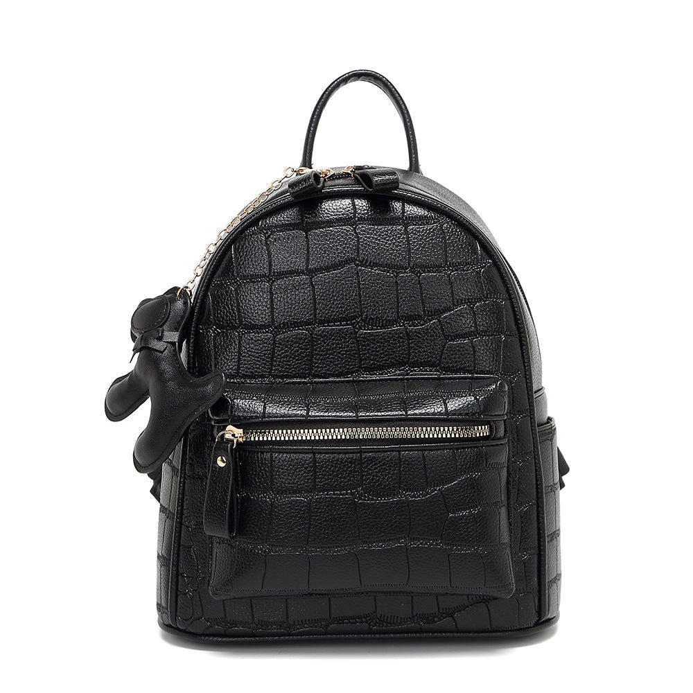 Crocodile-Embossed Mini Chic Backpack Bowlift