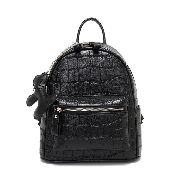 Crocodile-Embossed Mini Chic Backpack Bowlift