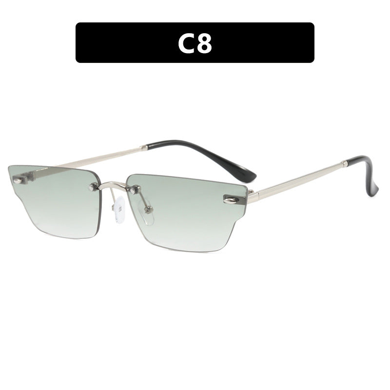 Women's geometric sunglasses with delicate frame and transparent lenses Bowlift