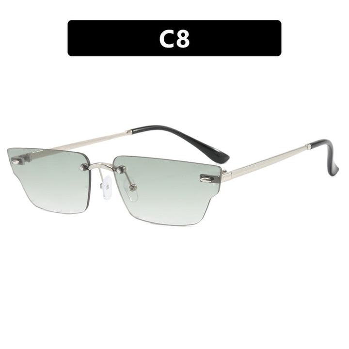 Women's geometric sunglasses with delicate frame and transparent lenses Bowlift