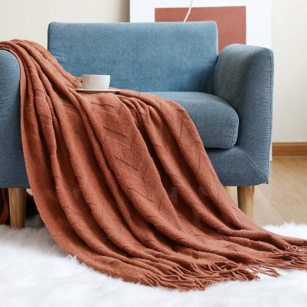Cozy Textured Throw Blanket Bowlift