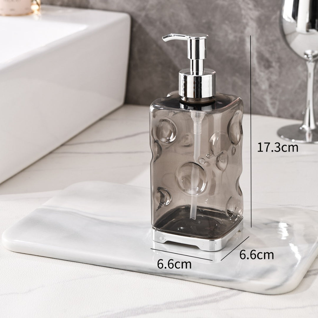 Textured Ceramic Soap Dispenser with Chrome Pump Bowlift