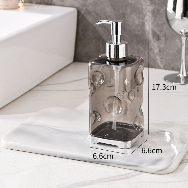 Textured Ceramic Soap Dispenser with Chrome Pump Bowlift