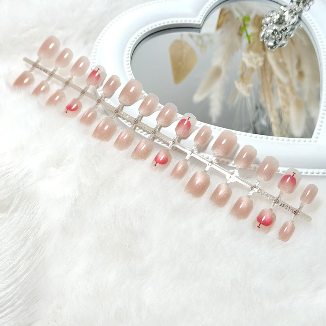 Artificial nails with elegant gradient and glitter accent design Bowlift