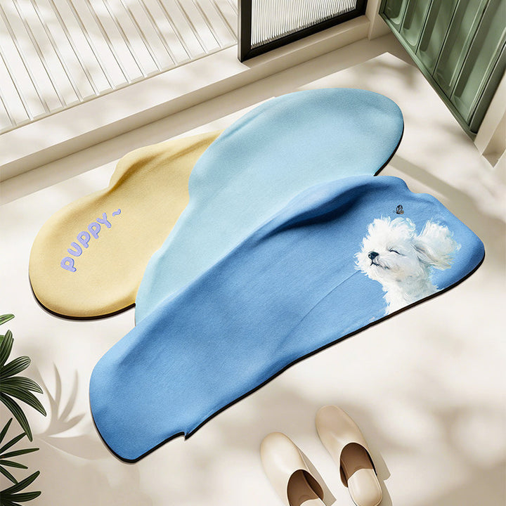 Cute Puppy-Themed Bath Mat Bowlift