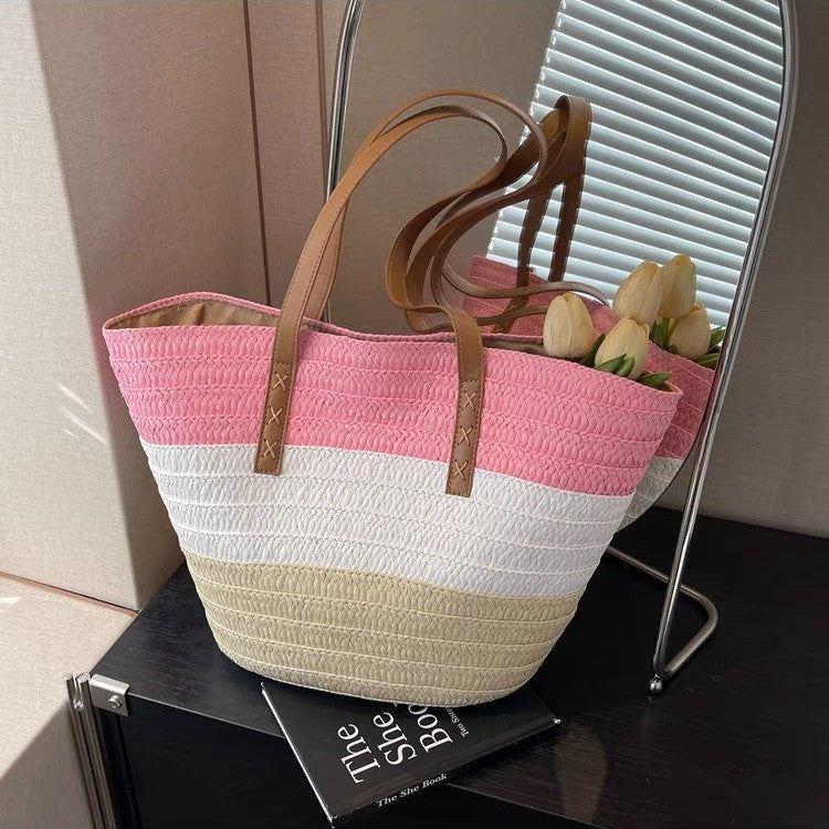 Beach bag with sturdy leather handles Bowlift