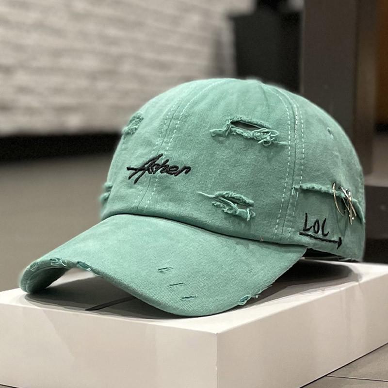 Men's Distressed Denim Cap Bowlift