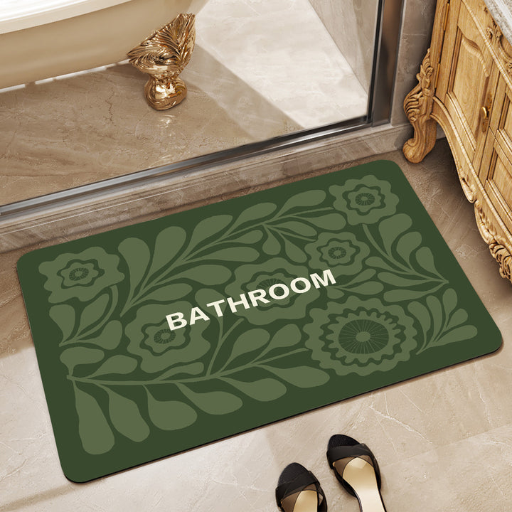 Decorative Floral Bathroom Mat Bowlift